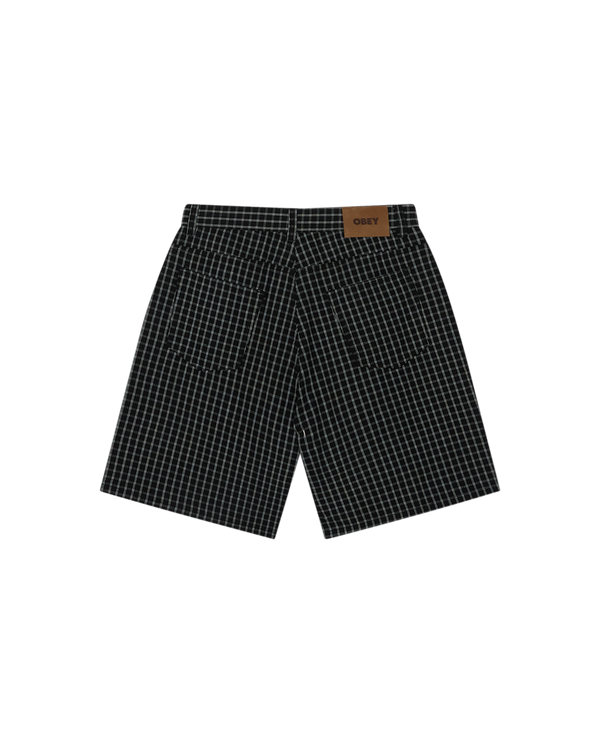 Obey PLAID BAGGY DENIM SHORT