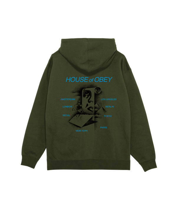 obey PYRAMID SCROLL PULLOVER HOOD