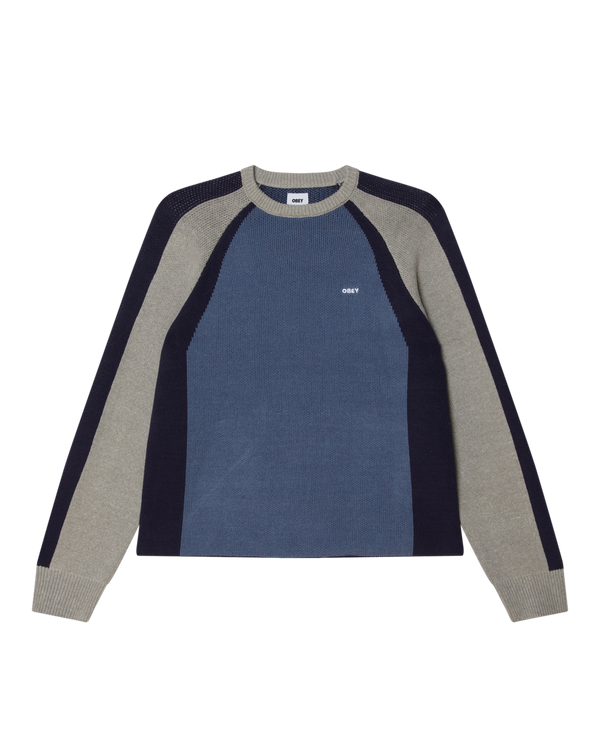 obey RAGLAN CREW NECK SWEATER