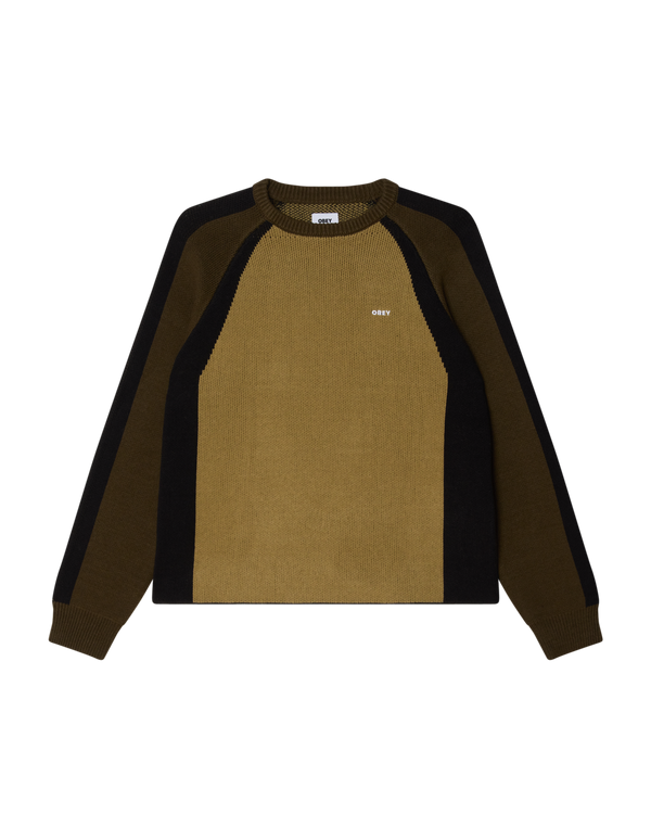 obey RAGLAN CREW NECK SWEATER