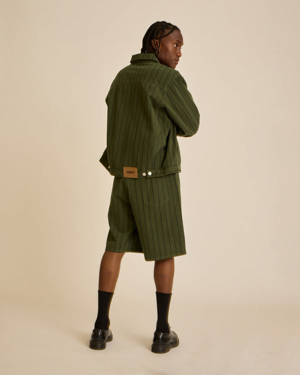 Obey STRIPE BAGGY DENIM SHORT