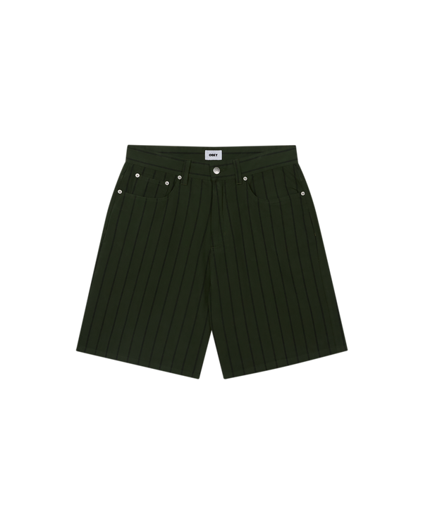 obey STRIPE BAGGY DENIM SHORT