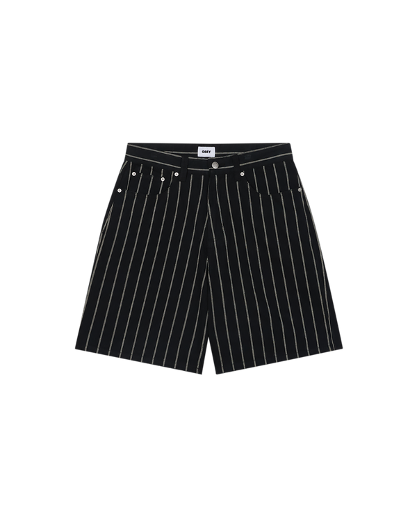 obey STRIPE BAGGY DENIM SHORT