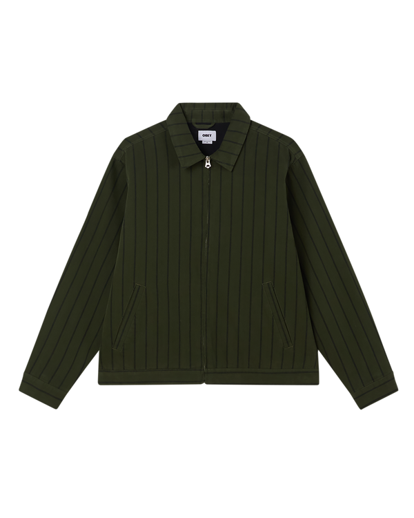 obey STRIPE ZIP JACKET