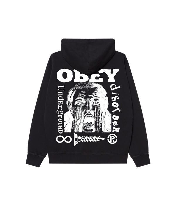 obey UNDERGROUND FADED PULLOVER HOOD
