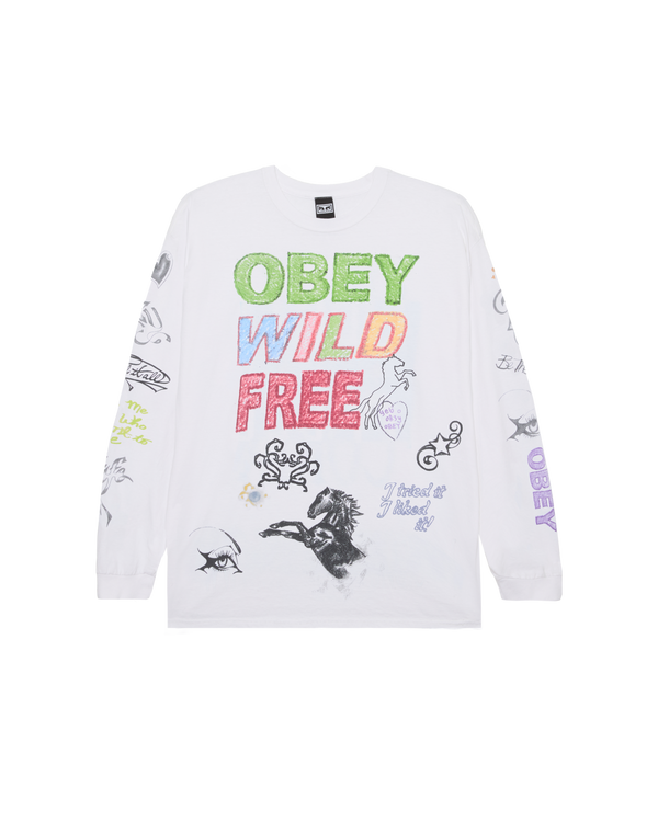 obey WILD FREE LS VINTAGE T-SHIRT