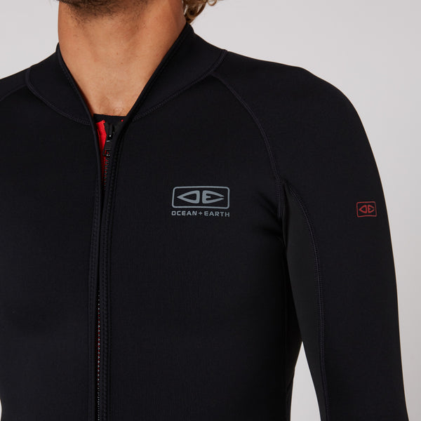 Ocean & Earth Double Black Long Sleeve Zip Paddle Vest - 1.5mm