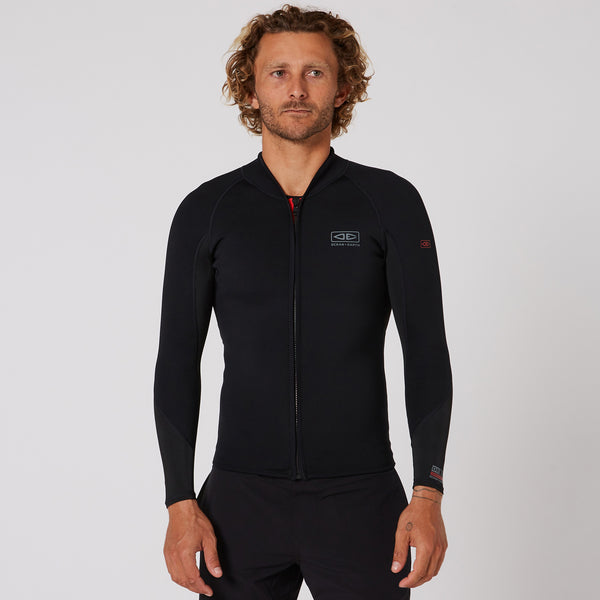 ocean & earth Double Black Long Sleeve Zip Paddle Vest - 1.5mm