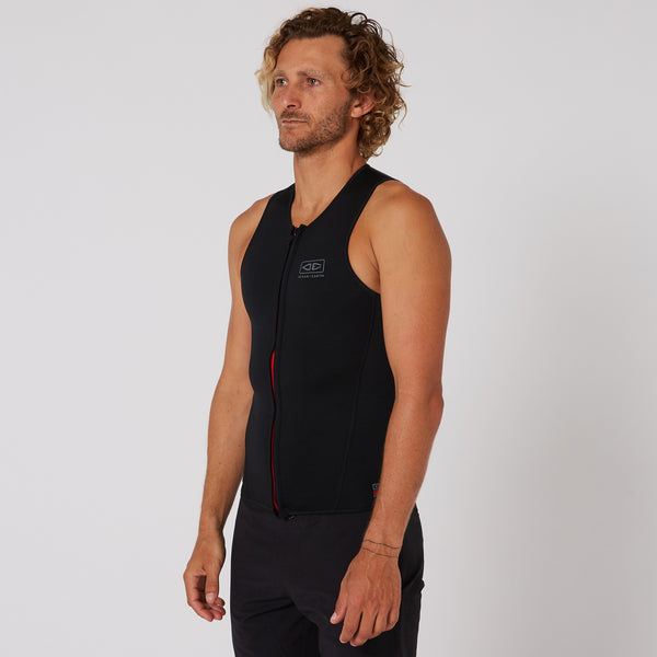 Ocean & Earth Double Black Sleeveless Front Zip Paddle Vest - 1.5mm