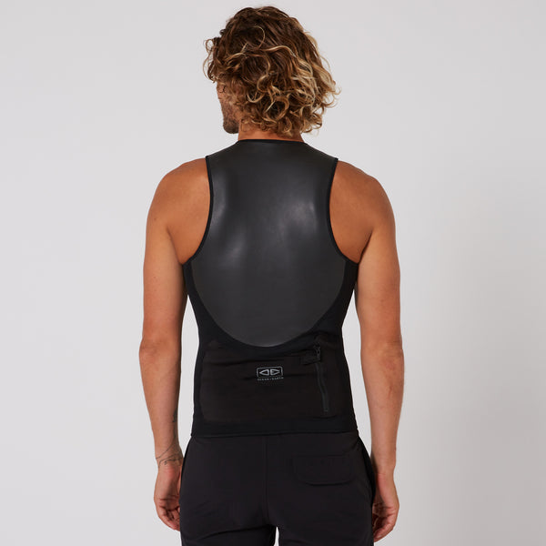 Ocean & Earth Double Black Sleeveless Front Zip Paddle Vest - 1.5mm