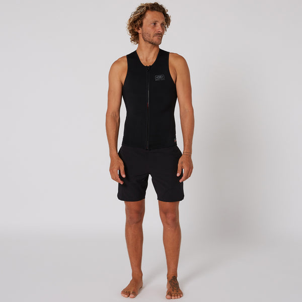 Ocean & Earth Double Black Sleeveless Front Zip Paddle Vest - 1.5mm