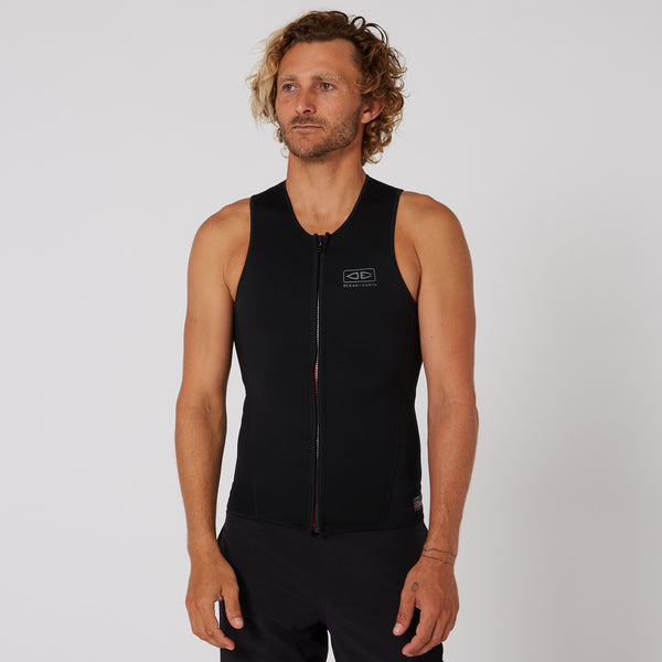 ocean & earth Double Black Sleeveless Front Zip Paddle Vest - 1.5mm