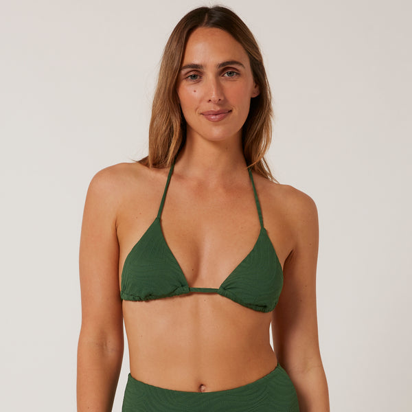 ocean & earth Hyams Jacquard Sliding Triangle Bikini Top
