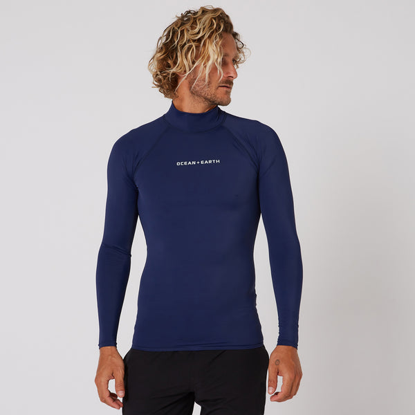 ocean & earth Mens Script Rash Long Sleeve Rash Shirt