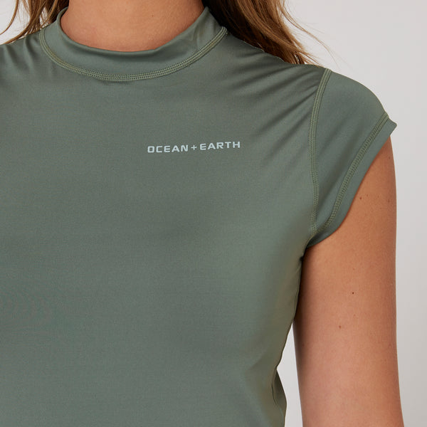 Ocean & Earth Girls Eclipse Cap Sleeve Rash Vest