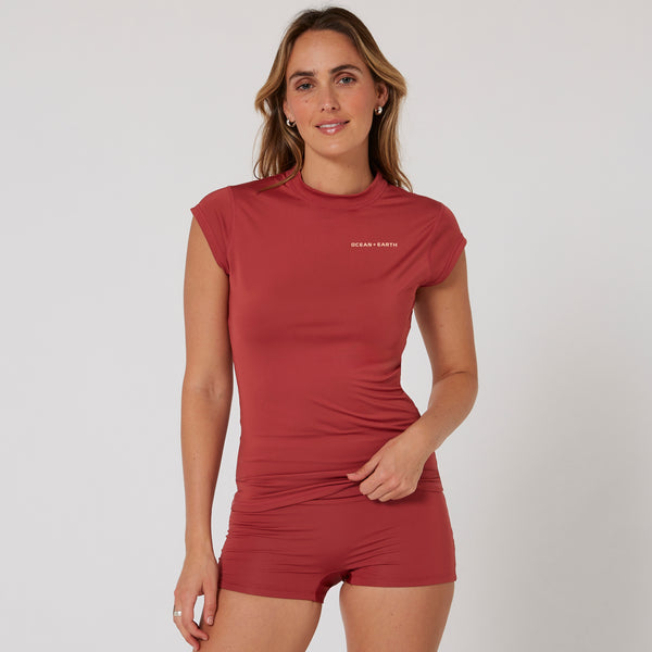 ocean & earth Ladies Eclipse Cap Sleeve Rash Vest