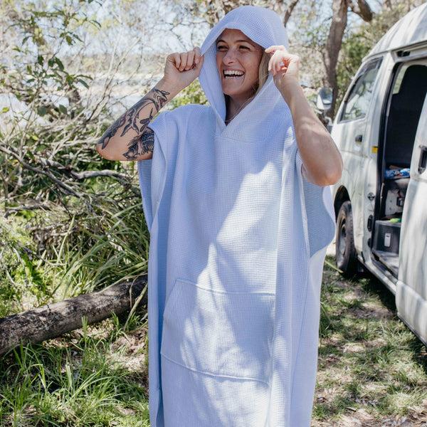 Ocean & Earth Ladies Waffle Poncho