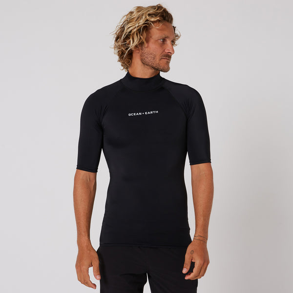 ocean & earth Mens Script Short Sleeve Rash Shirt