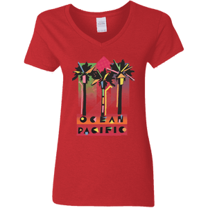 Ocean Pacific Big Palms Her Short Sleeve V-Neck