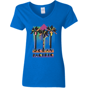 Ocean Pacific Big Palms Her Short Sleeve V-Neck