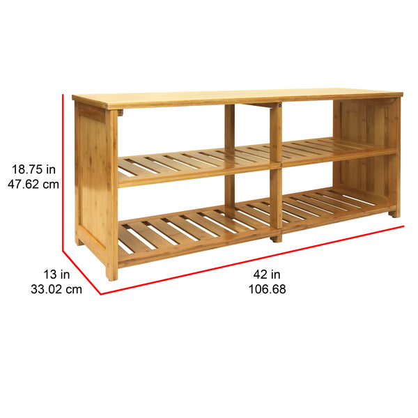 Oceanstar Oceanstar 10-Pair Bamboo Entryway Storage Bench