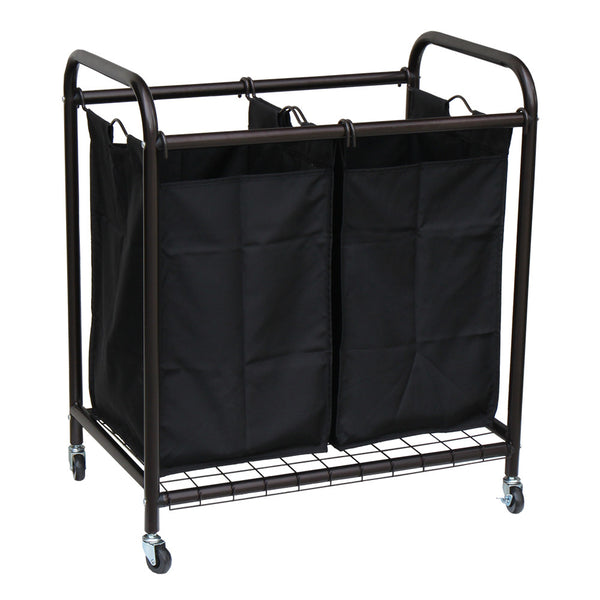 oceanstar Oceanstar 2-Bag Rolling Laundry Sorter Bronze DLS1392