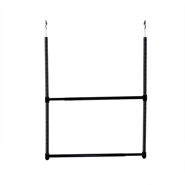 oceanstar Oceanstar 2-Tier Portable Adjustable Closet Hanger Rod Black ACR1545B