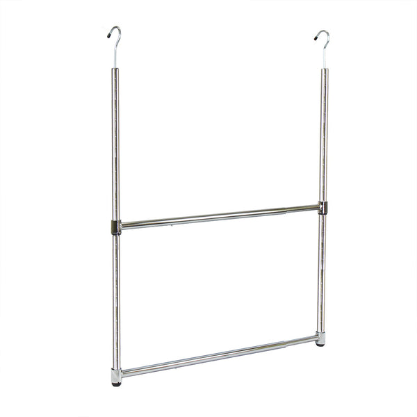 oceanstar Oceanstar 2-Tier Portable Adjustable Closet Hanger Rod Chrome ACR1538C