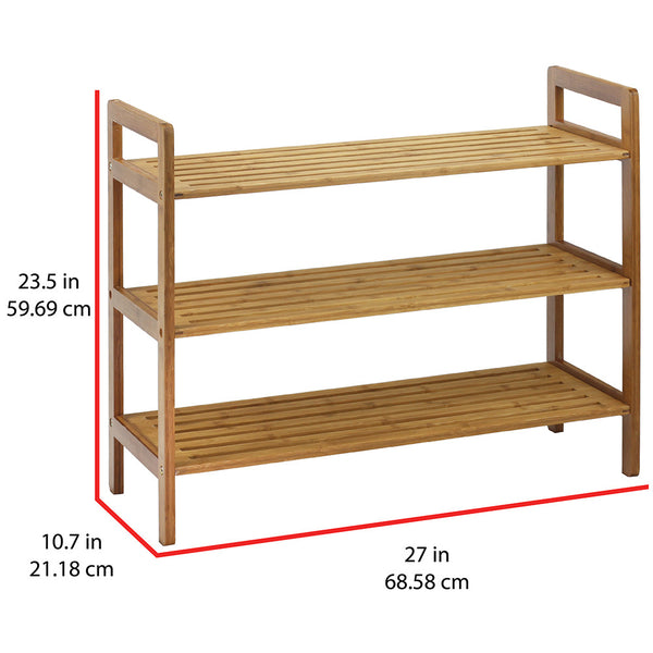 Oceanstar Oceanstar 3-Tier HPL Bamboo Shoe Rack Natural