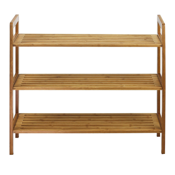 oceanstar Oceanstar 3-Tier HPL Bamboo Shoe Rack Natural