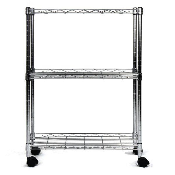 Oceanstar Oceanstar 3-Tier Shelving All-Purpose Utility Cart Chrome AUS1477
