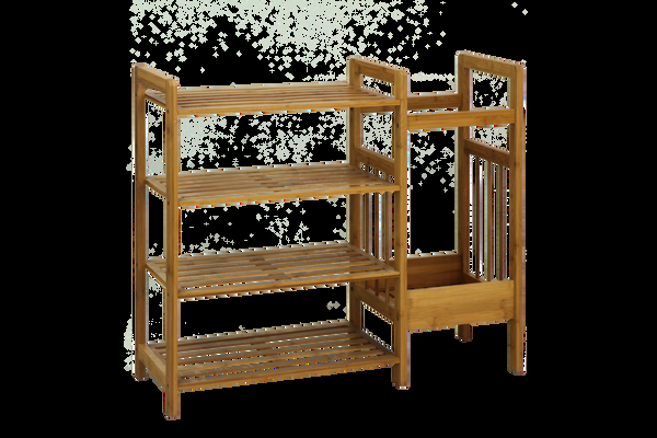 oceanstar Oceanstar 4 Tier Bamboo Shoe Storage with Umbrella Stand