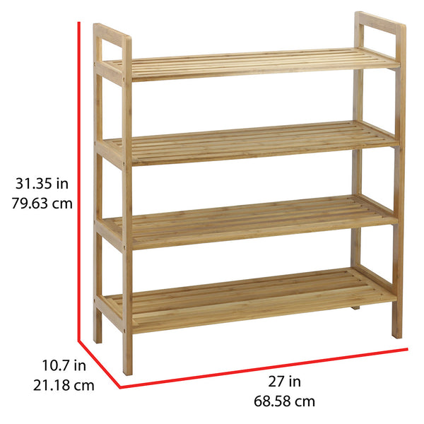 Oceanstar Oceanstar 4-Tier HPL Bamboo Shoe Rack Natural
