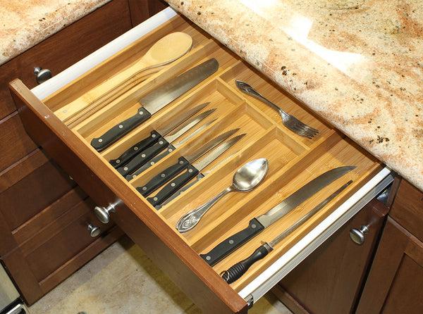 Oceanstar Oceanstar 5 Piece Bamboo Expandable Drawer Utensil Organizer Set