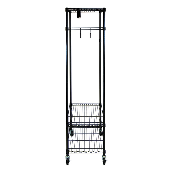Oceanstar Oceanstar Adjustable Shelving Rack With Hooks Black GRS1514