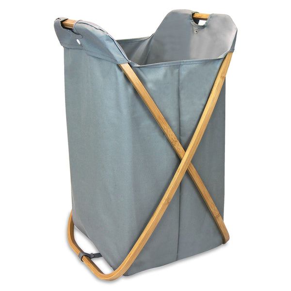 oceanstar Oceanstar Bamboo Folding X-Frame Laundry Hamper Sorter