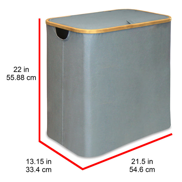 Oceanstar Oceanstar Double Soft Sided Laundry Hamper Sorter With Bamboo Rim Lid