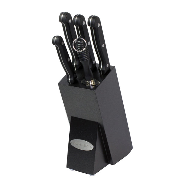 oceanstar Oceanstar KS1200 Contemporary 6-Piece Knife Set with Block Elegant Black