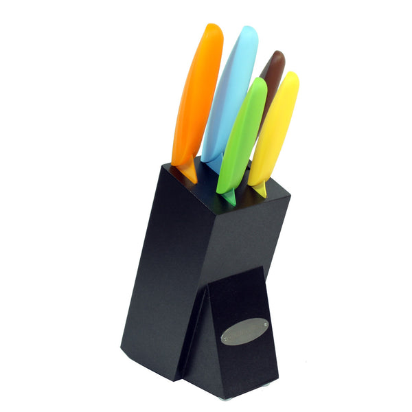 Oceanstar Oceanstar KS1217 6-Piece Non-Stick Coating Knife Set With Block Elegant Black