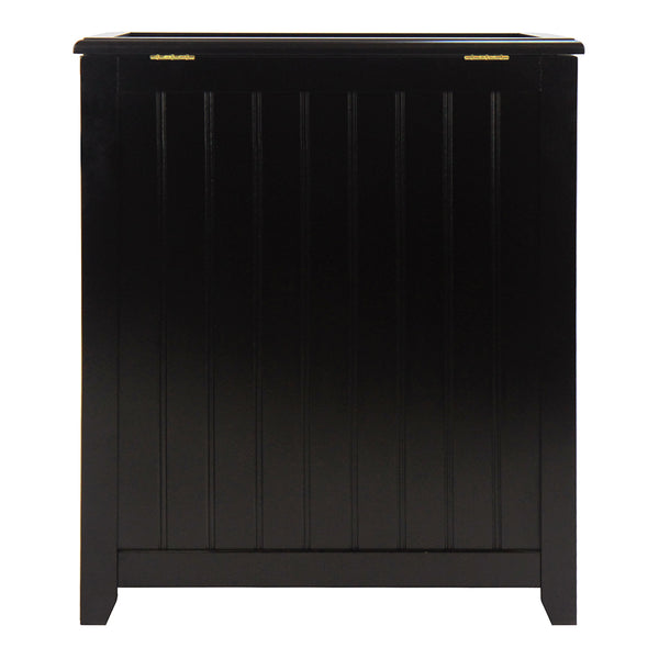 Oceanstar Oceanstar Mahogany Finished Bowed Front Laundry Wood Hamper With Interior Bag BHP0106MH