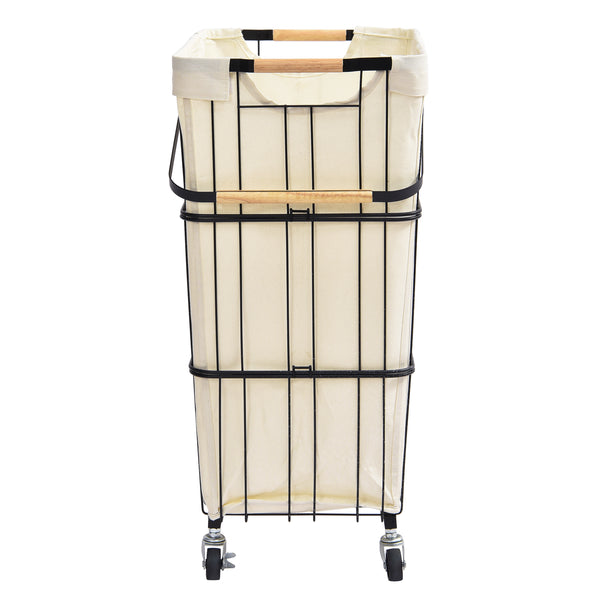 Oceanstar Oceanstar Mobile Rolling Storage Laundry Basket Cart With Handle WLS1736
