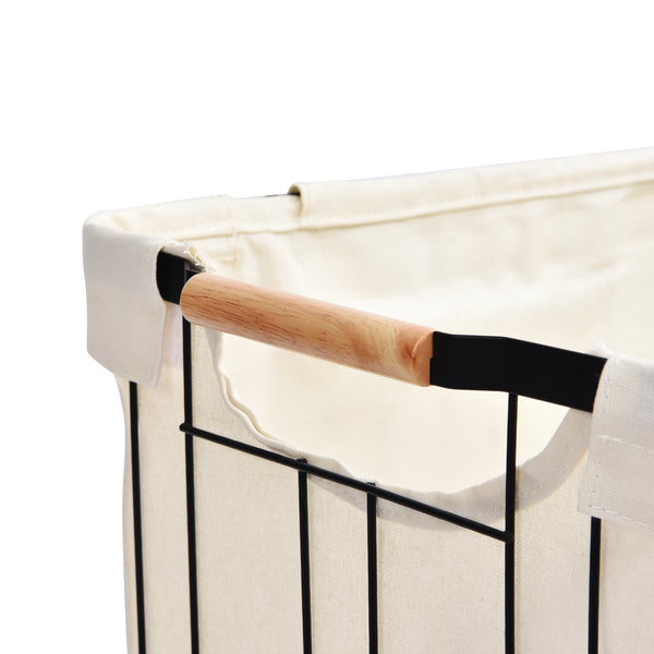 Oceanstar Oceanstar Mobile Rolling Storage Laundry Basket Cart With Handle WLS1736