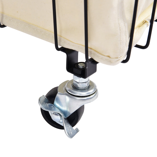Oceanstar Oceanstar Mobile Rolling Storage Laundry Basket Cart With Handle WLS1736