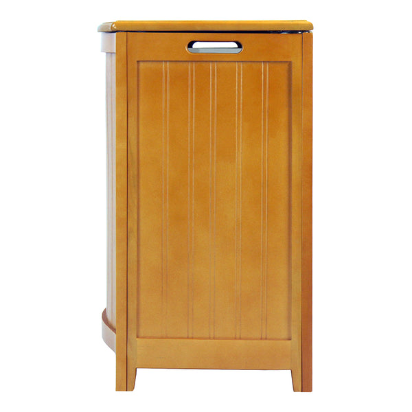 Oceanstar Oceanstar Natural Finished Bowed Front Laundry Wood Hamper With Interior Bag BHP0106N