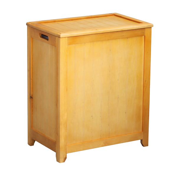 oceanstar Oceanstar Natural Finished Rectangular Laundry HPL Wood Hamper with Interior Bag RHP0109N