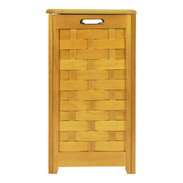 Oceanstar Oceanstar Natural Finished Rectangular Veneer Laundry Wood Hamper With Interior Bag RHV0103N