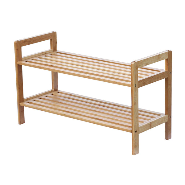 oceanstar Oceanstar 2-Tier HPL Bamboo Shoe Rack