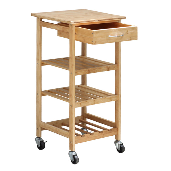 Oceanstar Oceanstar Bamboo Kitchen Trolley BKC1378