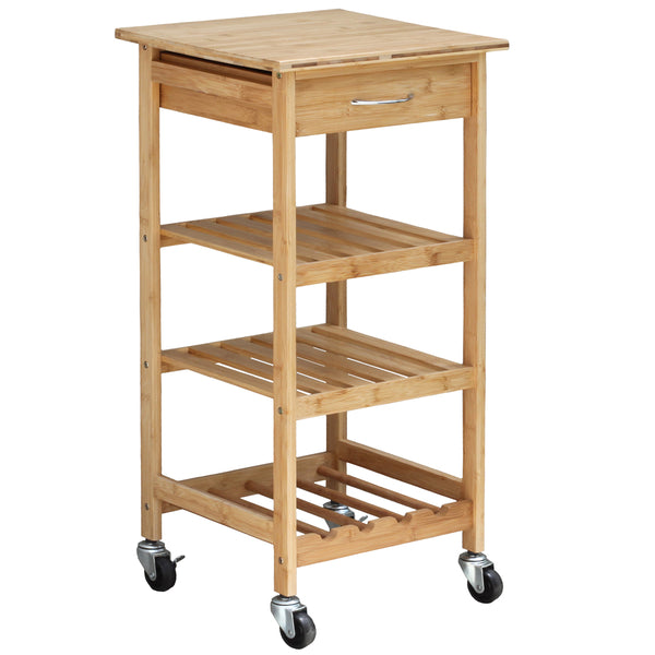 oceanstar Oceanstar Bamboo Kitchen Trolley BKC1378