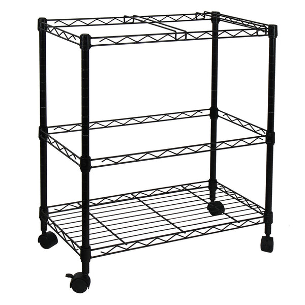 oceanstar Oceanstar Portable 2-Tier Metal Rolling File Cart Black 2MRC1507
